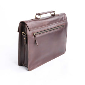 The Corporate Pure Leather Bag- Dark Brown
