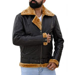 Load image into Gallery viewer, Premium Shearling Fur Leather Jacket-Brown

