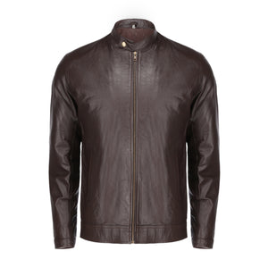 Brown Mens Pure Sheep Leather Jacket