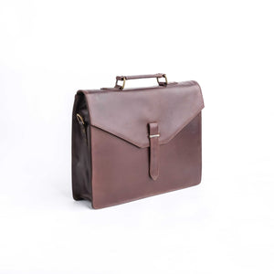 The Corporate Pure Leather Bag- Midnight Brown