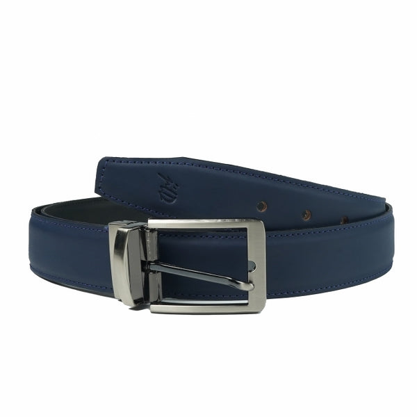 Mens navy leather belt sales