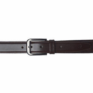 Formal Leather Belt Single Stitch-Chocolate Brown