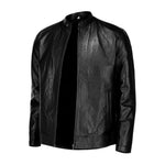 Load image into Gallery viewer, Black Mens Pure Sheep Leather Zipper Jacket
