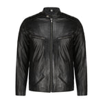 Load image into Gallery viewer, Mens Black Lambskin Biker Style Leather Jacket
