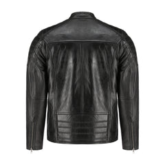 Mens Black Lambskin Biker Style Leather Jacket