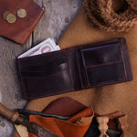 Load image into Gallery viewer, The Vault Vintage Leather Wallet-Coin Pocket-BURGUNDY
