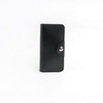 Load image into Gallery viewer, Tri-Fold Pure Leather Long Wallet With Button Closure-BLACK
