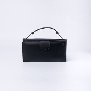 Nova-Womens Handle Leather Clutch Wallet-Black