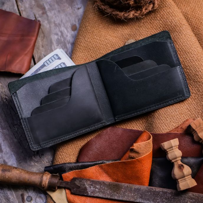 The Vault Vintage Leather Wallet-Arch-Charcoal Black