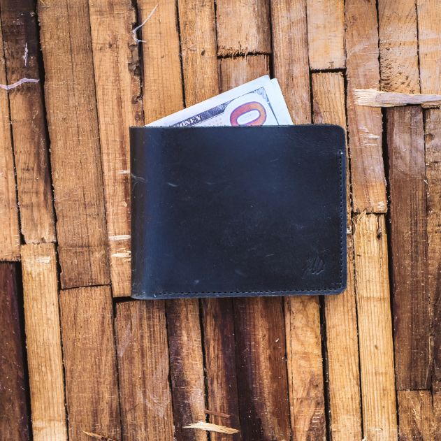 The Vault Vintage Leather Wallet-Arch-Charcoal Black