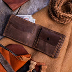 Load image into Gallery viewer, The Vault Vintage Leather Wallet-Coin Pocket-CHOCOLATE BROWN
