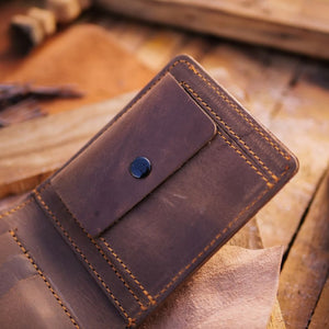 The Vault Vintage Leather Wallet-Coin Pocket-CHOCOLATE BROWN