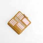 Load image into Gallery viewer, Tri-Fold Pure Leather Long Wallet With Button Closure-CAMEL BROWN
