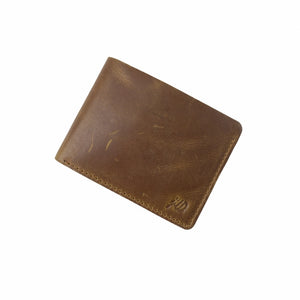 Mens Genuine Vintage Leather Wallet-BROWN S3