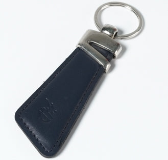 Slim Leather Silver key ring Key chain(Blue)
