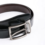 Load image into Gallery viewer, Chromium Double Sided Reversible Men&#39;s&#39; Leather Belt-Black Dark Brown
