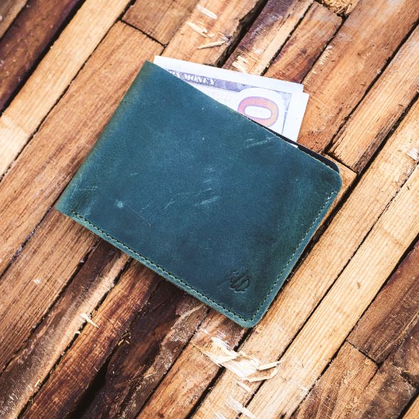 The Vault Vintage Leather Wallet-Coin Pocket-EMERALD GREEN