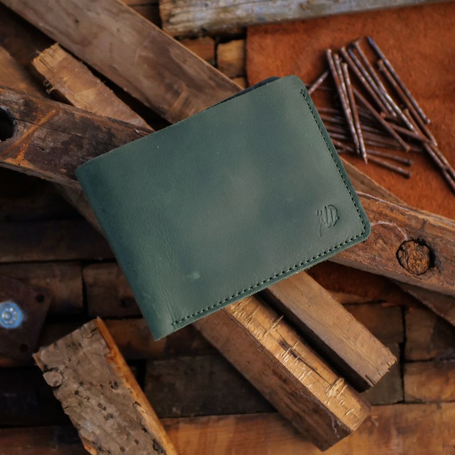 The Vault Vintage Leather Wallet-Coin Pocket-EMERALD GREEN