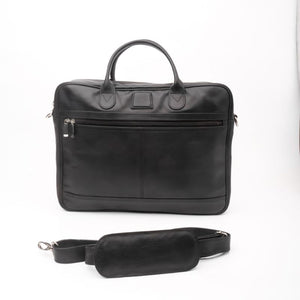 Executive Leather Laptop Bag-Black