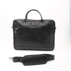 Executive Leather Laptop Bag-Black