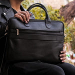 Load image into Gallery viewer, Executive Leather Laptop Bag-Black
