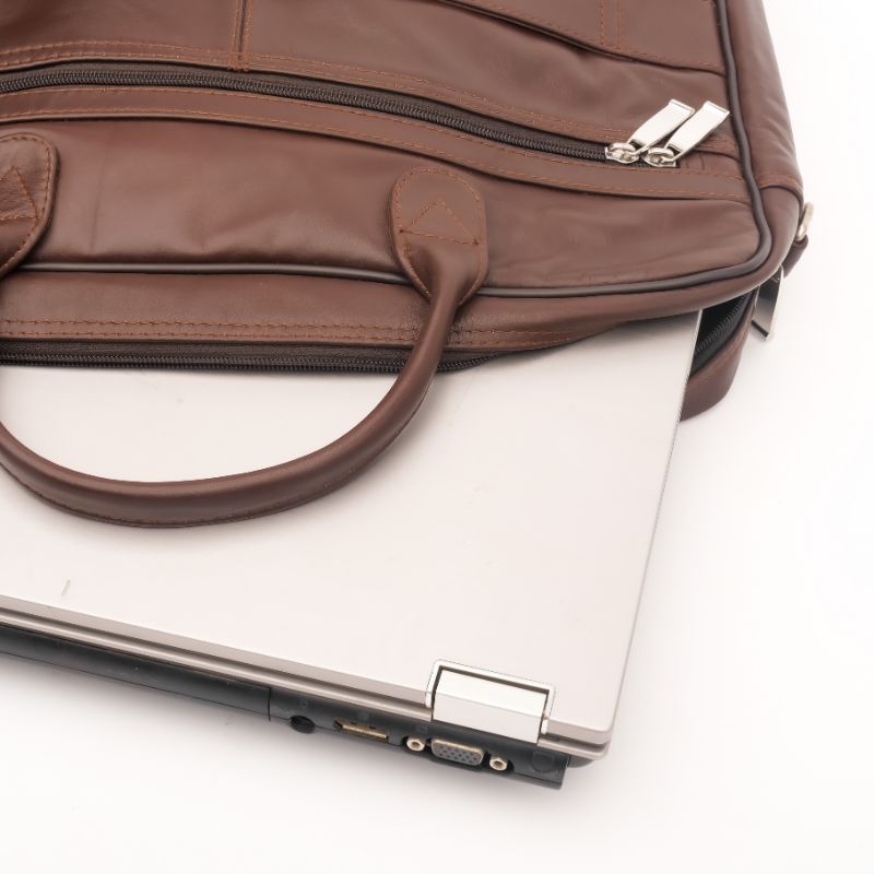 Executive Leather Laptop Bag-Brown