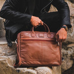 Load image into Gallery viewer, Executive Leather Laptop Bag-Tan
