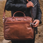 Load image into Gallery viewer, Executive Leather Laptop Bag-Tan
