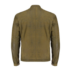 Mens Green Classic Fashion Buff Soft Real Leather Jacket