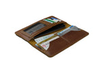 Load image into Gallery viewer, Slim Vintage Long Leather Travel Wallet For Mobile/Credit Cards WOOD BROWN
