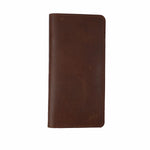 Load image into Gallery viewer, Slim Vintage Long Leather Travel Wallet For Mobile/Credit Cards DARK BROWN

