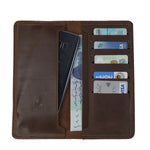 Load image into Gallery viewer, Genuine Vintage Leather Travel Mobile Long Wallet DARK BROWN
