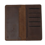 Load image into Gallery viewer, Genuine Vintage Leather Travel Mobile Long Wallet DARK BROWN
