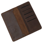 Load image into Gallery viewer, Genuine Vintage Leather Travel Mobile Long Wallet DARK BROWN
