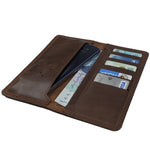 Load image into Gallery viewer, Genuine Vintage Leather Travel Mobile Long Wallet DARK BROWN
