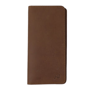 Genuine Vintage Leather Travel Mobile Long Wallet CHOCOLATE BROWN