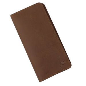 Genuine Vintage Leather Travel Mobile Long Wallet CHOCOLATE BROWN