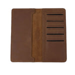 Load image into Gallery viewer, Genuine Vintage Leather Travel Mobile Long Wallet CHOCOLATE BROWN
