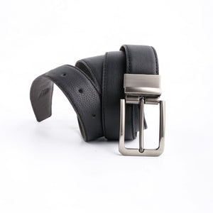 Natural Milled Double Sided Reversible Men's' Leather Belt-BLACK COFFE BROWN