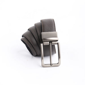 Natural Milled Double Sided Reversible Men's' Leather Belt-BLACK COFFE BROWN