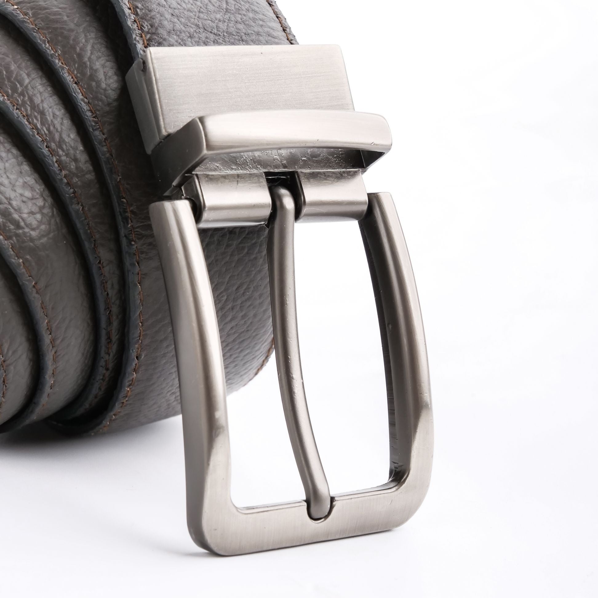 Natural Milled Double Sided Reversible Men's' Leather Belt-BLACK COFFE BROWN