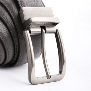 Natural Milled Double Sided Reversible Men's' Leather Belt-BLACK COFFE BROWN