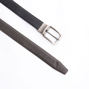 Natural Milled Double Sided Reversible Men's' Leather Belt-BLACK COFFE BROWN