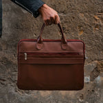 Load image into Gallery viewer, Parker Slim Leather Laptop Bag-Tan
