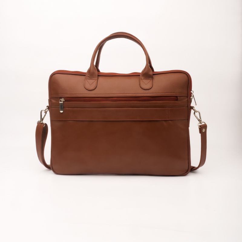 Parker Slim Leather Laptop Bag Tan Jild
