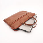 Load image into Gallery viewer, Parker Slim Leather Laptop Bag-Tan
