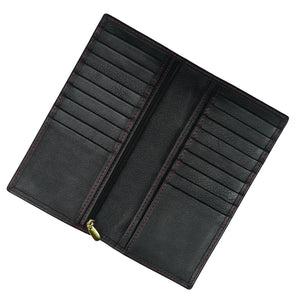 Executive Leather Long Wallet BLACK/RED