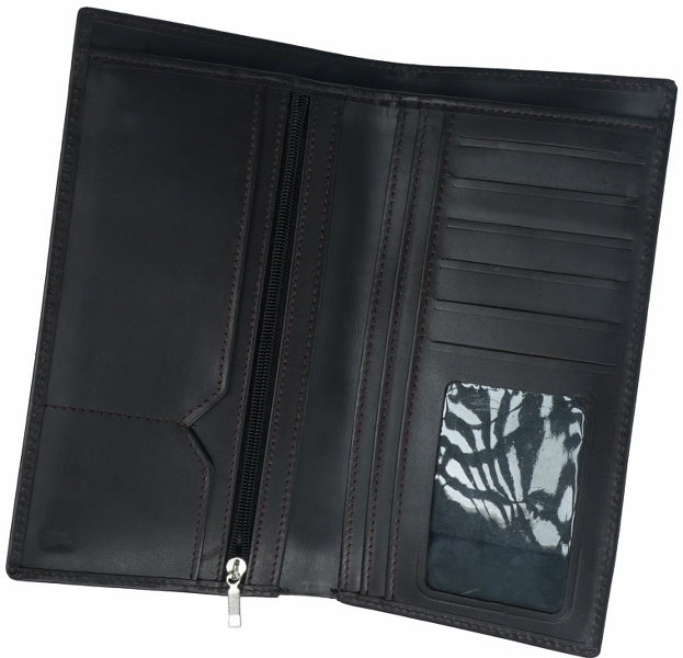 Multi Purpose Leather Long Wallet-BORDO