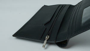 Multi Purpose Leather Long Wallet-BLACK