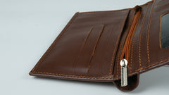JILD-18 Pockets Leather Long Wallet-DARK BROWN